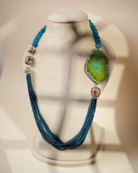 Opulent Orbit necklace (blue)