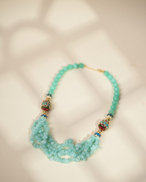 Blush Bloom (turquoise) necklace