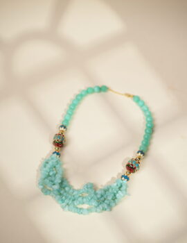 Blush Bloom (turquoise) necklace