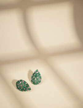 Zircon  bloom earrings (Green)