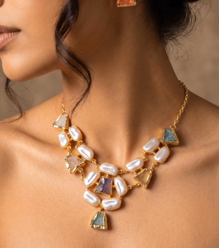 Mosaic Pearl Necklace