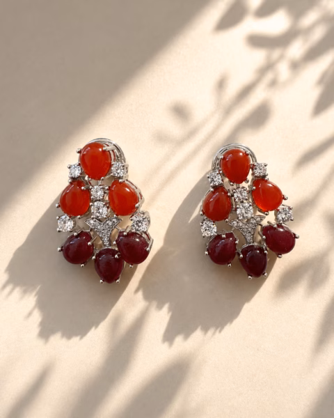 Ruby Petal Earrings