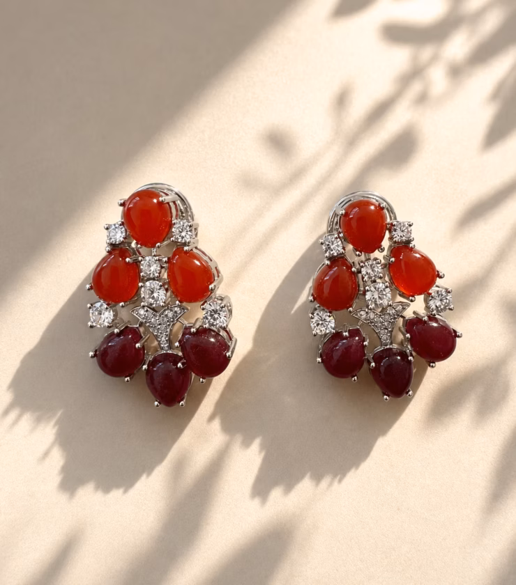 Ruby Petal Earrings