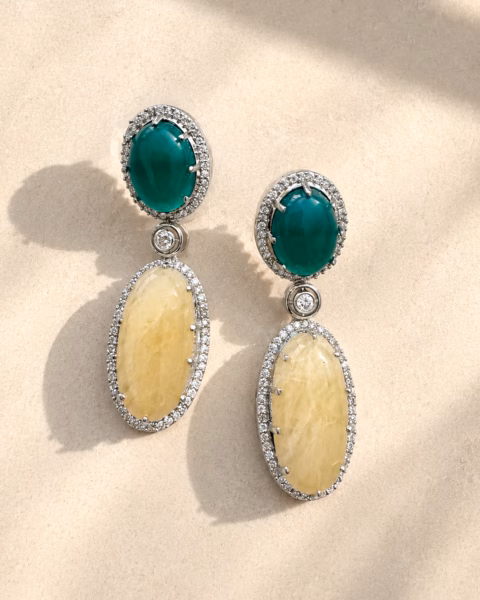 Ivory Emerald Luxe Earrings